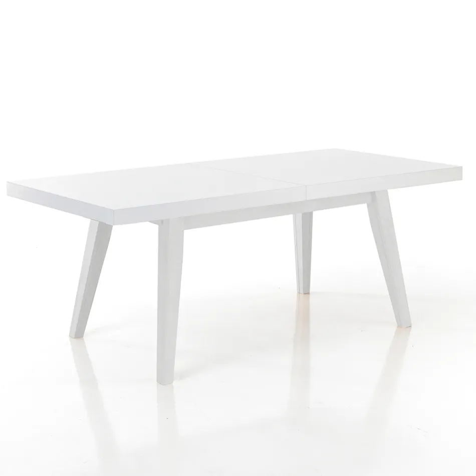 Mesa de comedor extensible hasta 315 cm en mdf y madera maciza - Paolo viadurini