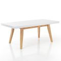 Mesa de comedor extensible hasta 315 cm en mdf y madera maciza - Paolo
