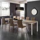 Mesa de comedor extensible hasta 334 cm efecto madera Made in Italy - Maltés viadurini