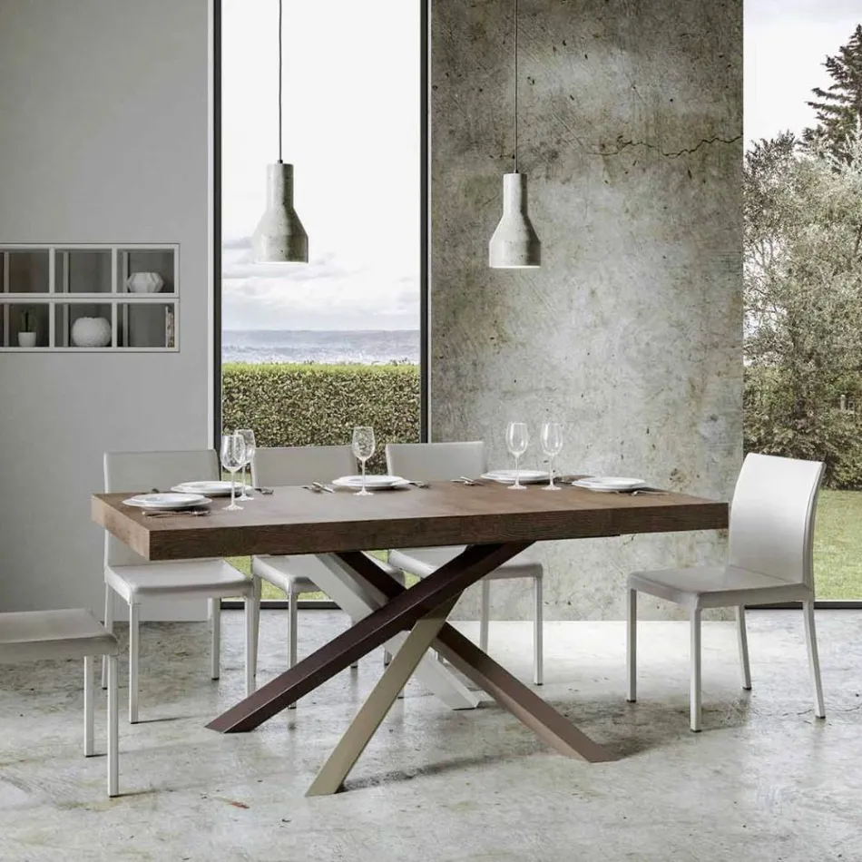 Mesa de Comedor Extensible hasta 440 cm de Diseño Made in Italy - Rally viadurini