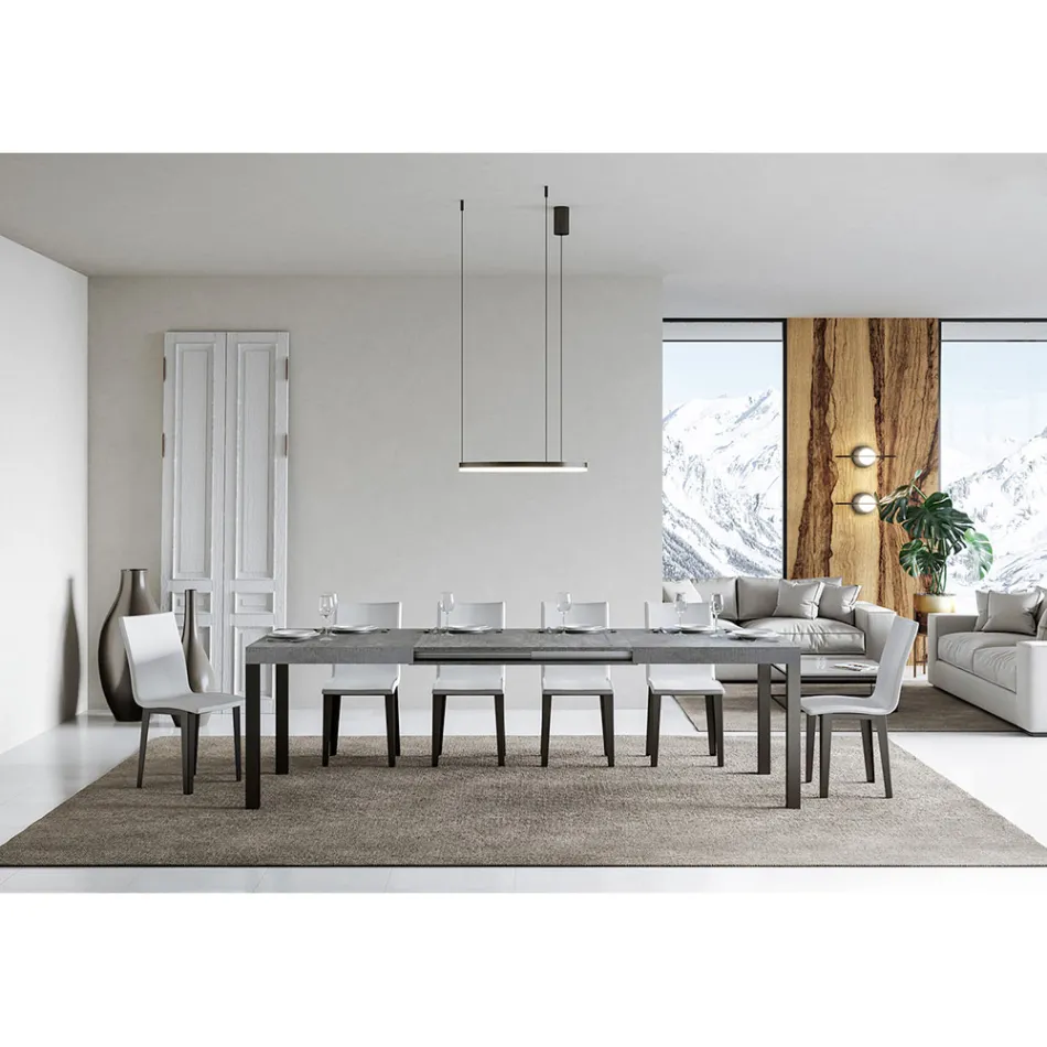 Mesa de Comedor Extensible hasta 440 cm en Madera y Hierro Made in Italy - Foxy viadurini