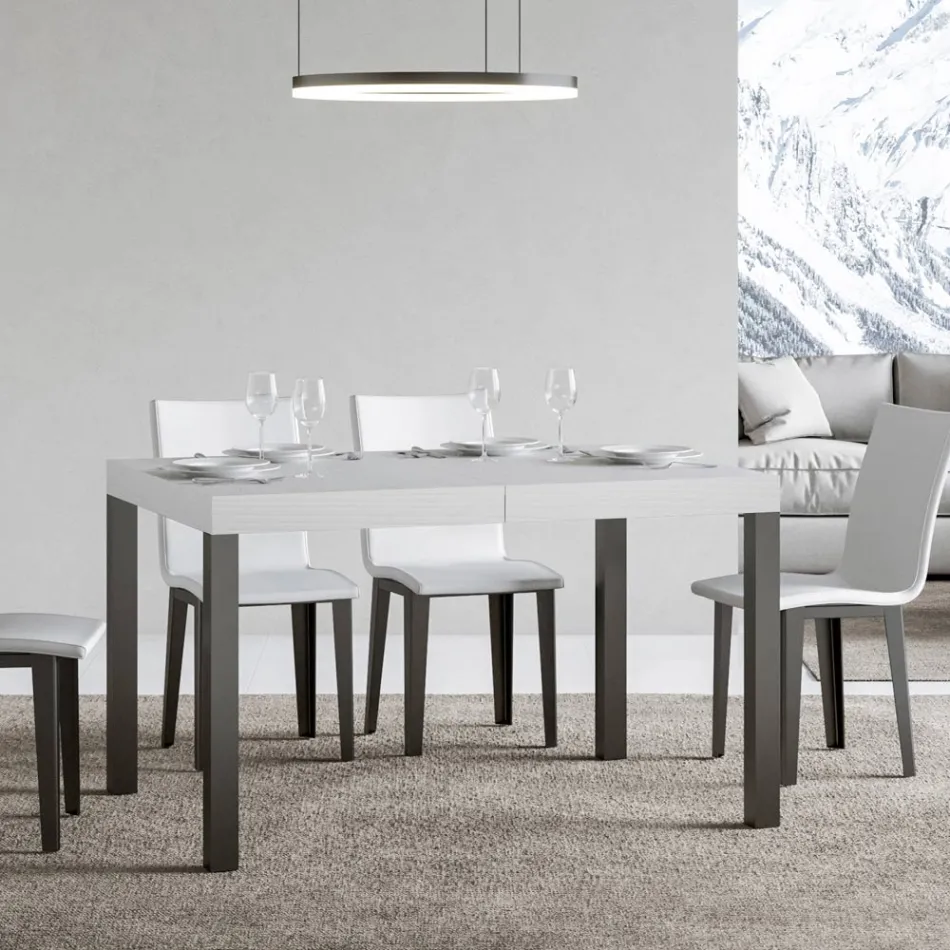 Mesa de Comedor Extensible hasta 440 cm en Madera y Hierro Made in Italy - Foxy viadurini