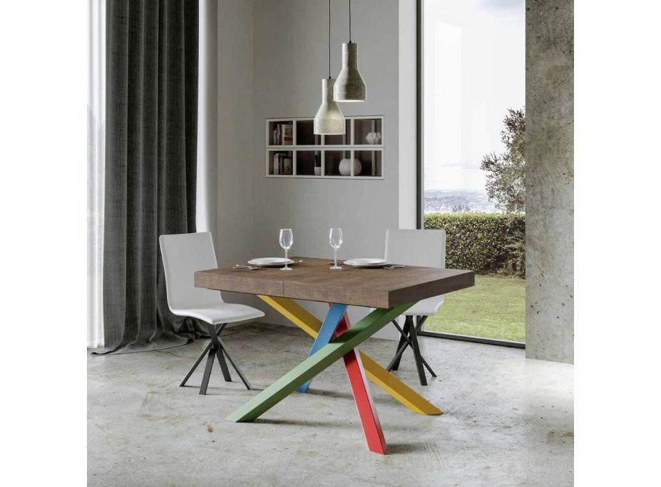 Mesa de comedor extensible hasta 440 cm con tapa de madera Made in Italy - Boan viadurini