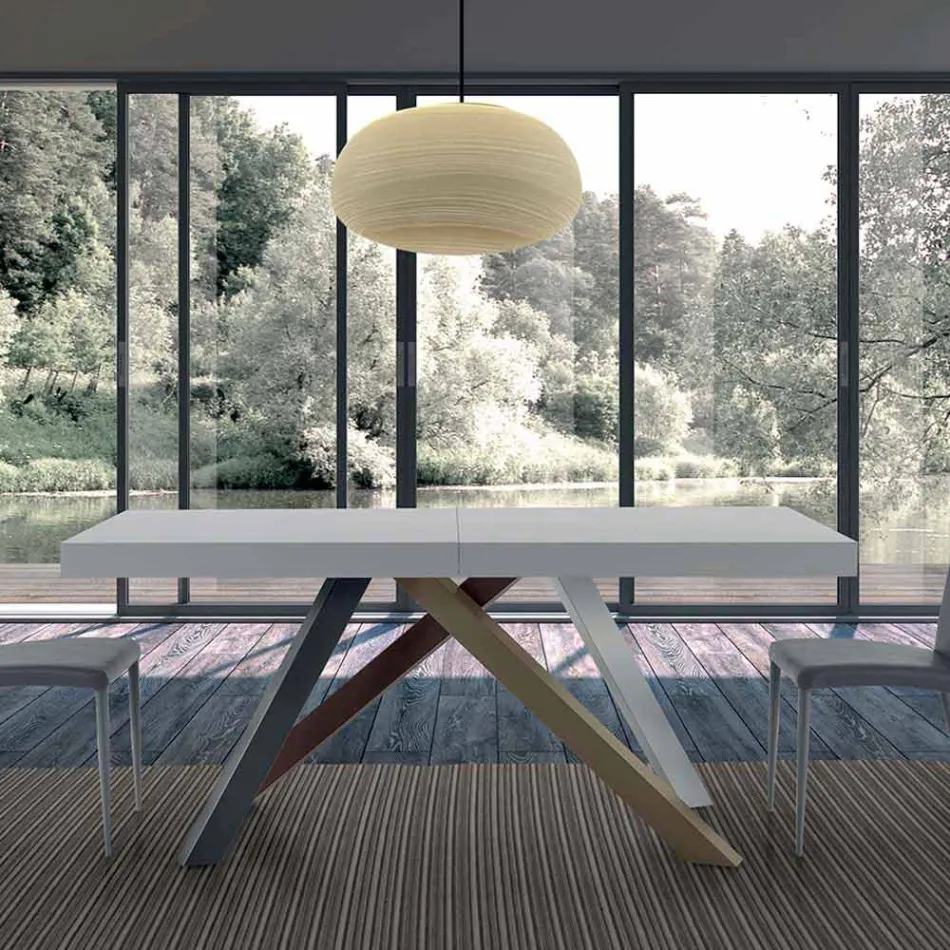 Mesa de Comedor Extensible hasta 450 cm en Laminado Hecho en Italia - Salentino viadurini