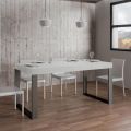 Mesa de comedor extensible en madera de melamina y hierro Made in Italy - Badesi