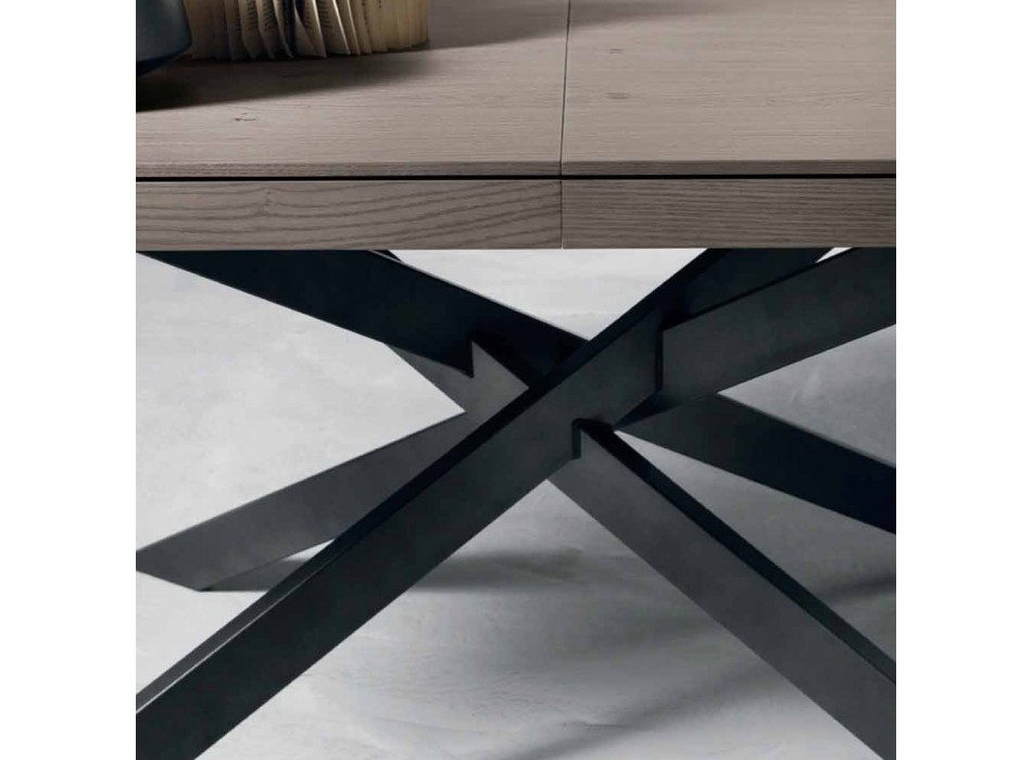Mesa de comedor extensible en madera de roble L315cm hecha en Italia Oncino viadurini