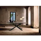Mesa de comedor extensible en madera de roble L315cm hecha en Italia Oncino viadurini