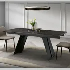 Mesa de comedor extensible en metal y vitrocerámica Made in Italy - Ania viadurini