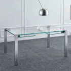 Mesa de comedor extensible en vidrio extraligero y metal Made in Italy - Sopot viadurini