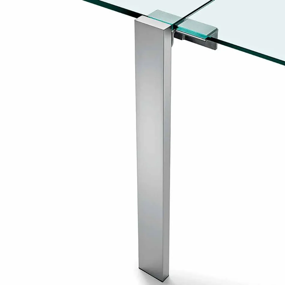 Mesa de comedor extensible en vidrio extraligero y metal Made in Italy - Sopot viadurini