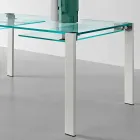 Mesa de comedor extensible en vidrio extraligero y metal Made in Italy - Sopot viadurini
