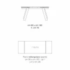Mesa de comedor de cristal moderna extensible hecha en Italia, Azad viadurini