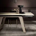 Mesa de comedor extensible de vitrocerámica y metal Made in Italy - Ania viadurini