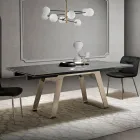 Mesa de comedor extensible de vitrocerámica y metal Made in Italy - Ania viadurini
