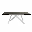 Mesa de comedor extensible de vitrocerámica hecha en Italia, Wilmer viadurini