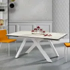 Mesa de comedor de vidrio cerámico extensible hecha en Italia, Wilmer viadurini