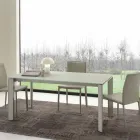 Mesa de comedor extensible, tapa de vidrio templado - Faleria viadurini