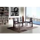 Mesa de comedor extensible, tapa de vidrio templado - Faleria viadurini