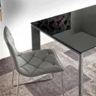 Mesa de comedor extensible, tapa de vidrio templado - Faleria viadurini