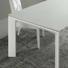 Mesa de comedor extensible, tapa de vidrio templado - Faleria viadurini