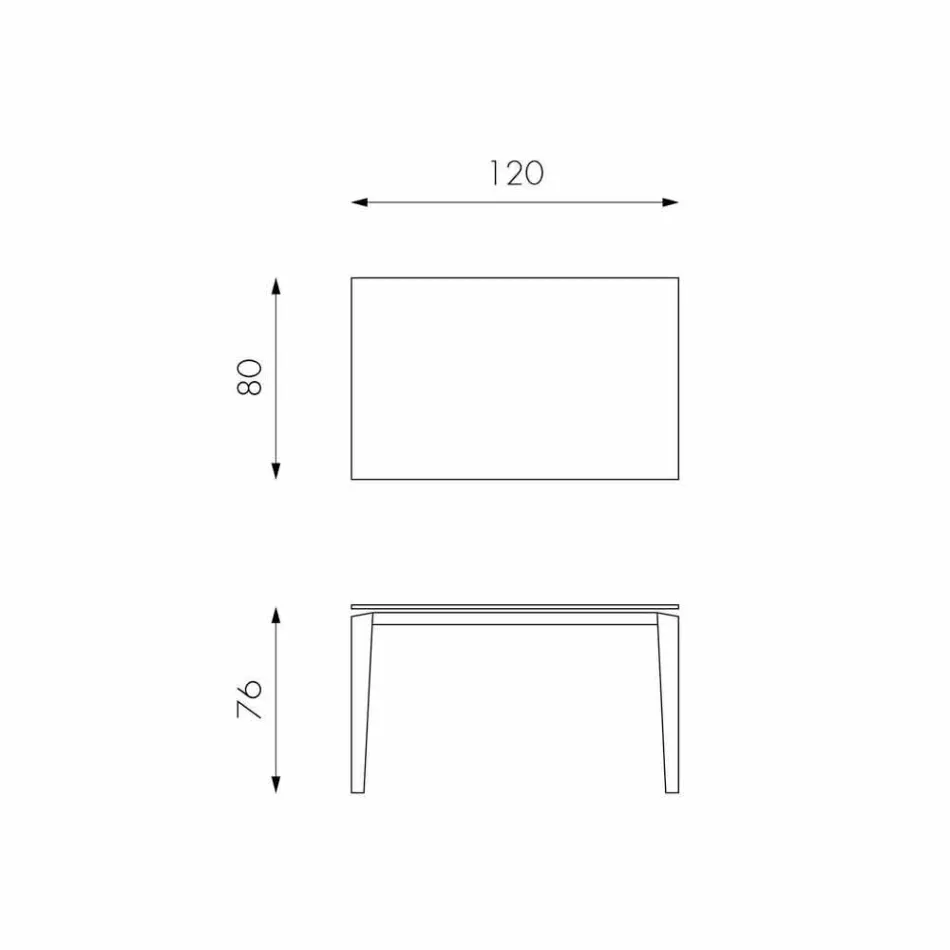 Mesa de comedor extensible de vitrocerámica, 120 / 170xP80 cm, Bino viadurini