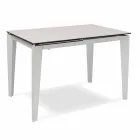 Mesa de comedor extensible de vitrocerámica, 120 / 170xP80 cm, Bino viadurini