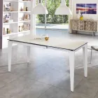 Mesa de comedor extensible de vitrocerámica, 120 / 170xP80 cm, Bino viadurini