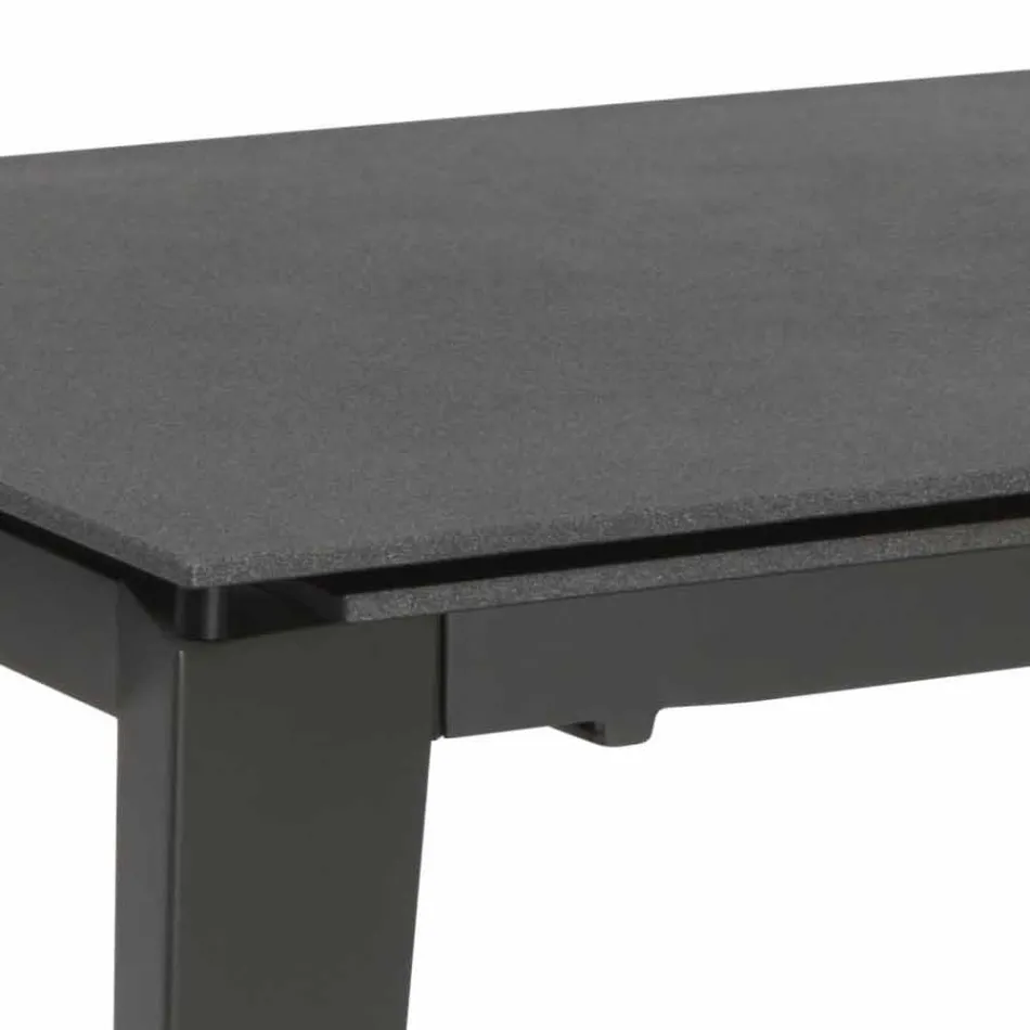 Mesa de comedor extensible de vitrocerámica, 120 / 170xP80 cm, Bino viadurini
