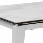 Mesa de comedor extensible de vitrocerámica, 120 / 170xP80 cm, Bino viadurini