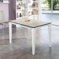 Mesa de comedor extensible de vitrocerámica, 120 / 170xP80 cm, Bino
