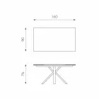 Mesa de comedor extensible de vitrocerámica, l.160 / 240xp.90 cm, Bacco viadurini