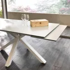 Mesa de comedor extensible de vitrocerámica, l.160 / 240xp.90 cm, Bacco viadurini