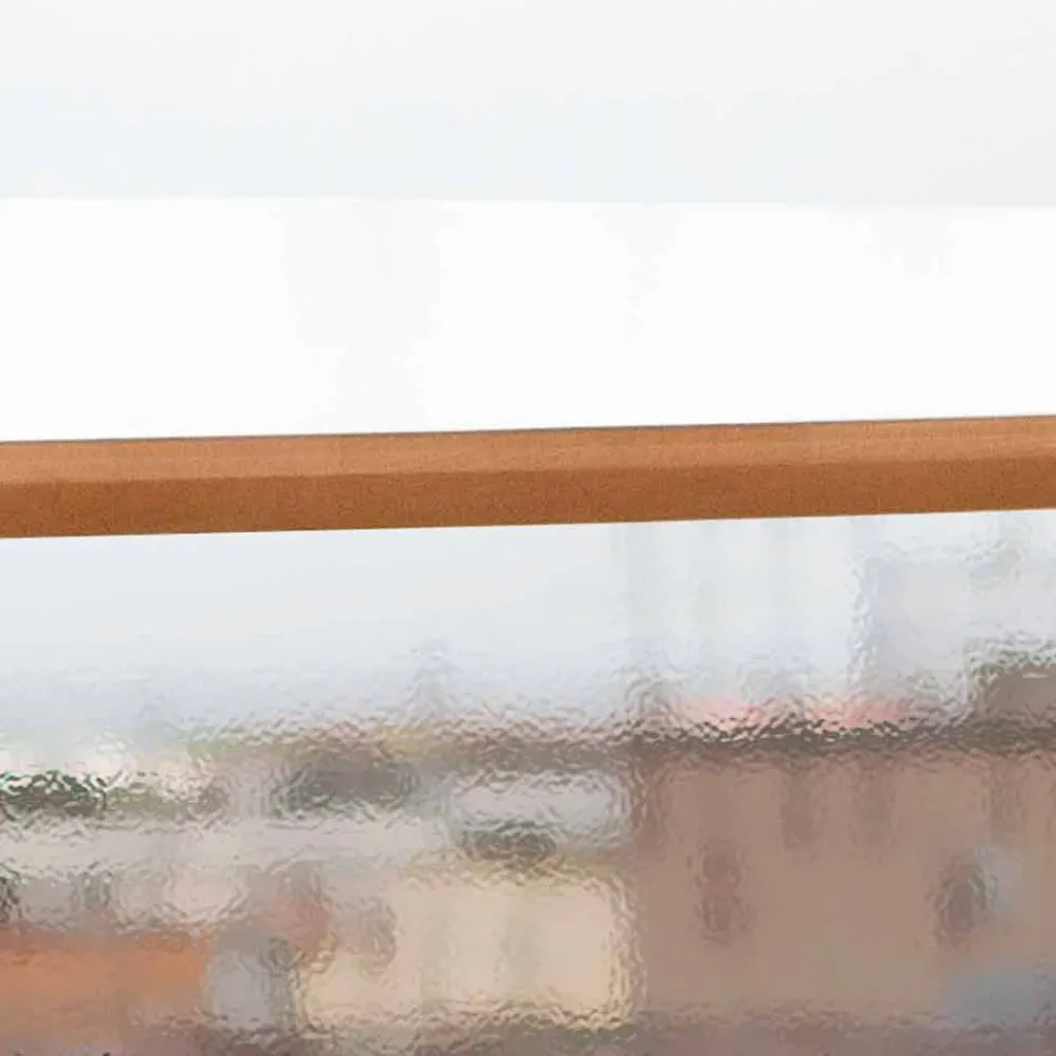 Mesa de comedor artesanal en Hpl y caoba maciza Made in Italy - Roble viadurini