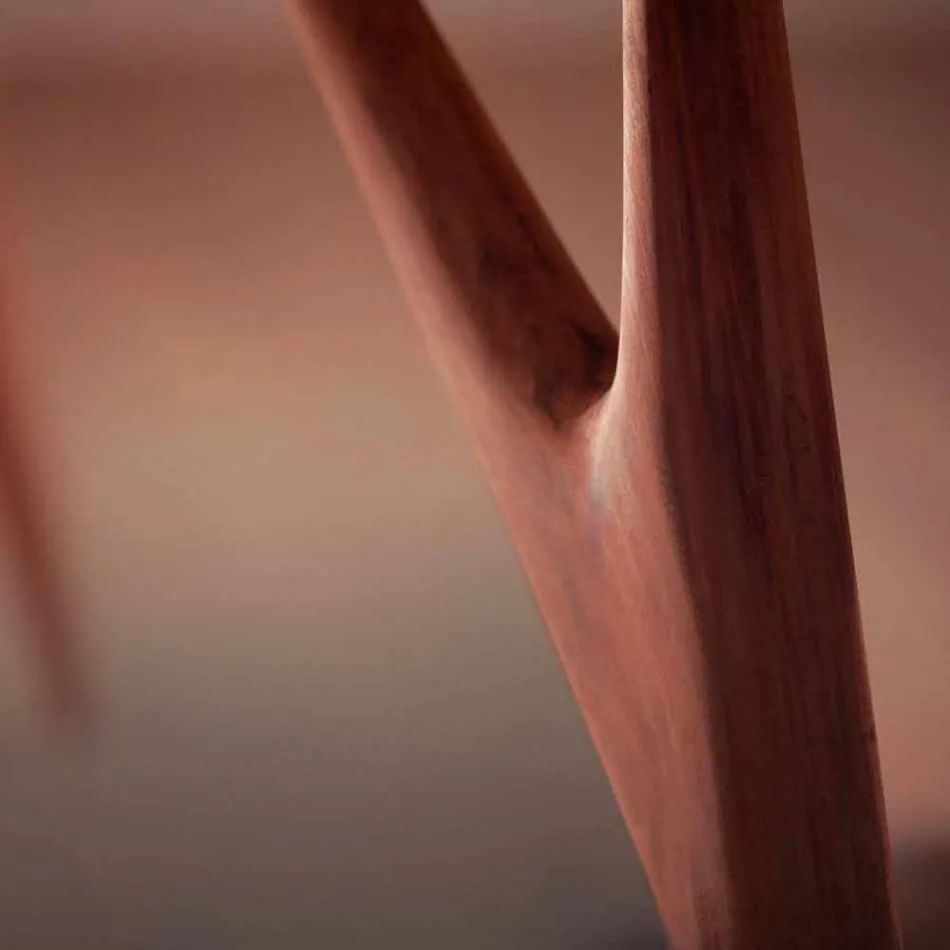 Mesa de comedor artesanal en Hpl y caoba maciza Made in Italy - Roble viadurini