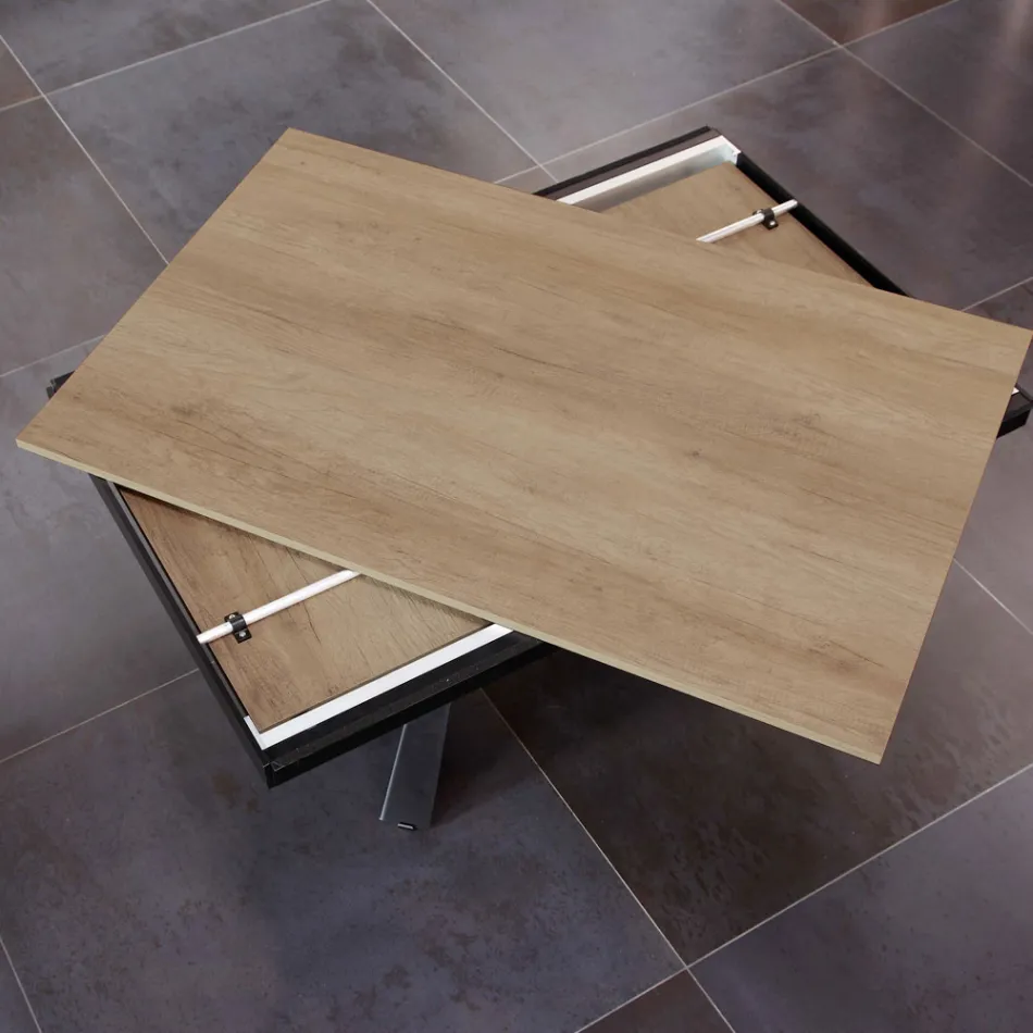 Mesa de Comedor que se Extiende y Ensancha en Melamina y Metal - Devendra viadurini