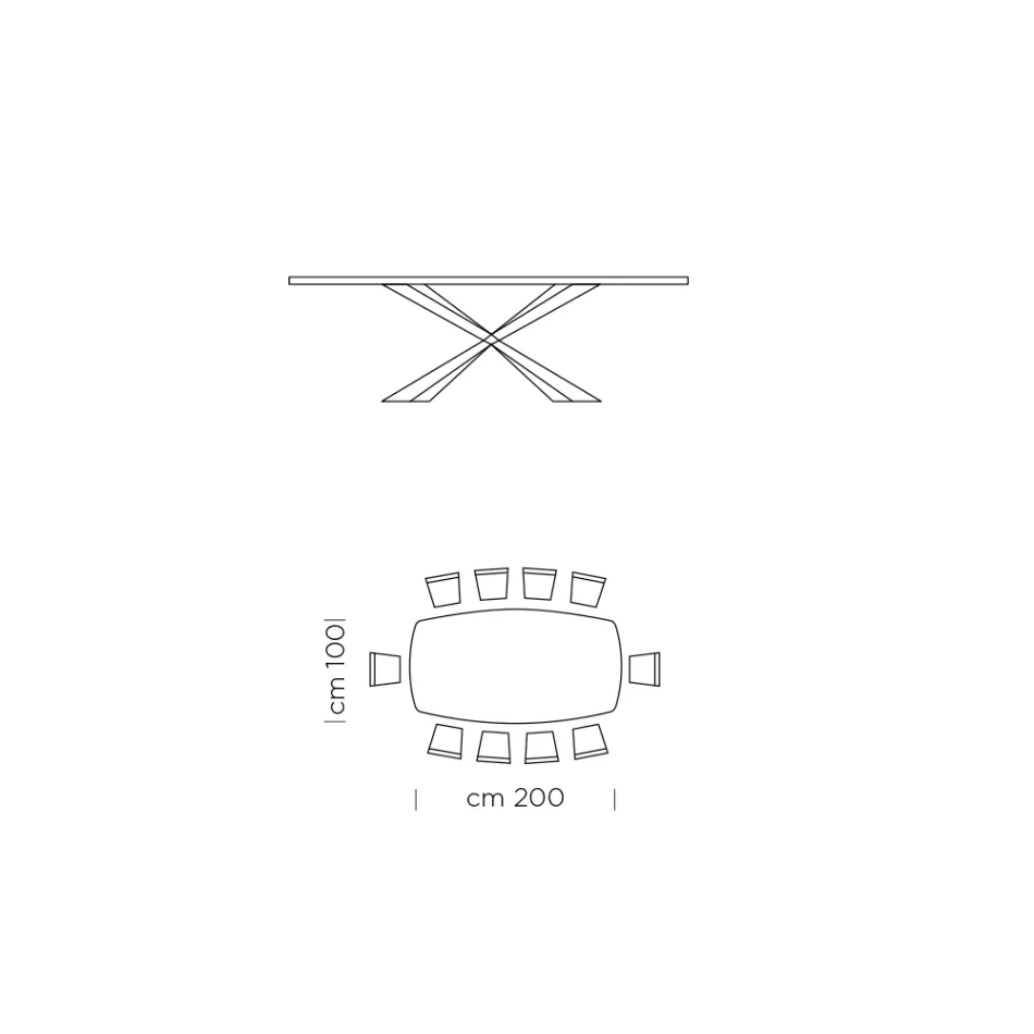 Mesa de comedor con tapa de barril en laminado HPL Made in Italy - Grotta viadurini