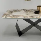 Mesa de Comedor con Tapa de Cerámica Efecto Mármol Made in Italy - Mirco viadurini
