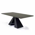 Mesa de comedor con tapa Fenix y base de acero Made in Italy - Dalmata viadurini