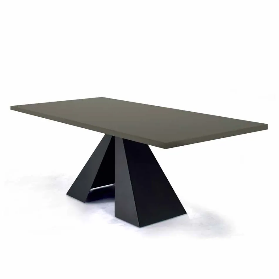 Mesa de comedor con tapa Fenix y base de acero Made in Italy - Dalmata viadurini