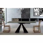 Mesa de comedor con tapa Fenix y base de acero Made in Italy - Dalmata viadurini
