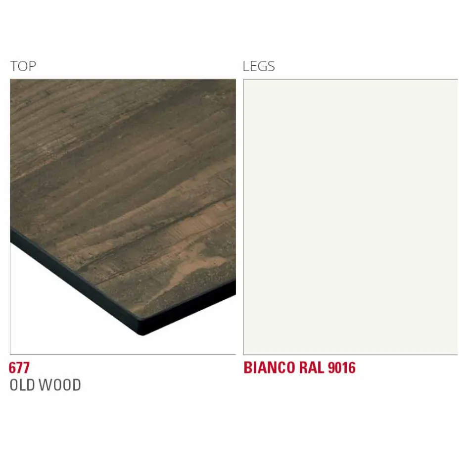 Mesa de comedor con tapa de Hpl y base de metal Made in Italy - Aresto viadurini