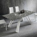 Mesa de comedor con tapa de Hpl y base de metal Made in Italy - Aresto