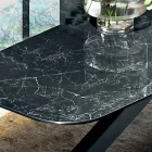 Mesa de comedor con tablero en Hipermármol precioso Made in Italy - Settimmio viadurini