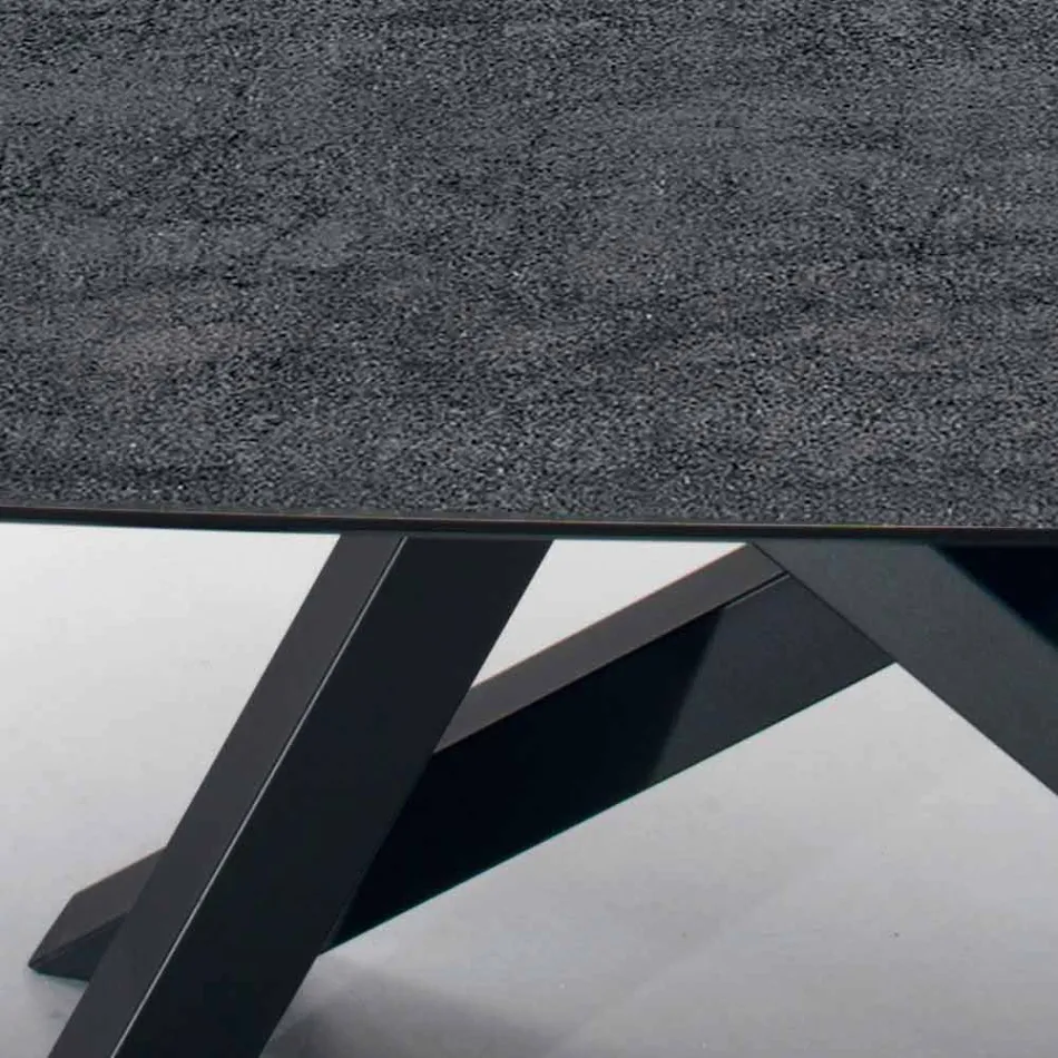Mesa de comedor con tablero en Hipermármol precioso Made in Italy - Settimmio viadurini