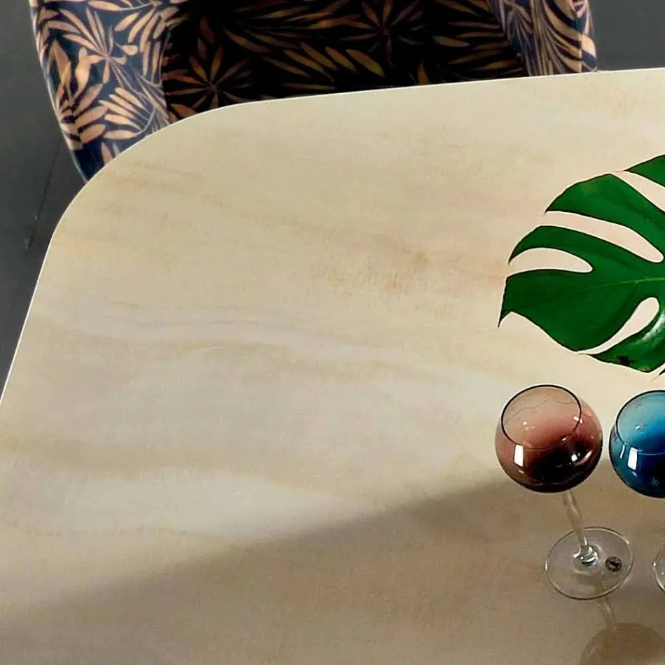 Mesa de comedor con tablero en Hipermármol precioso Made in Italy - Settimmio viadurini