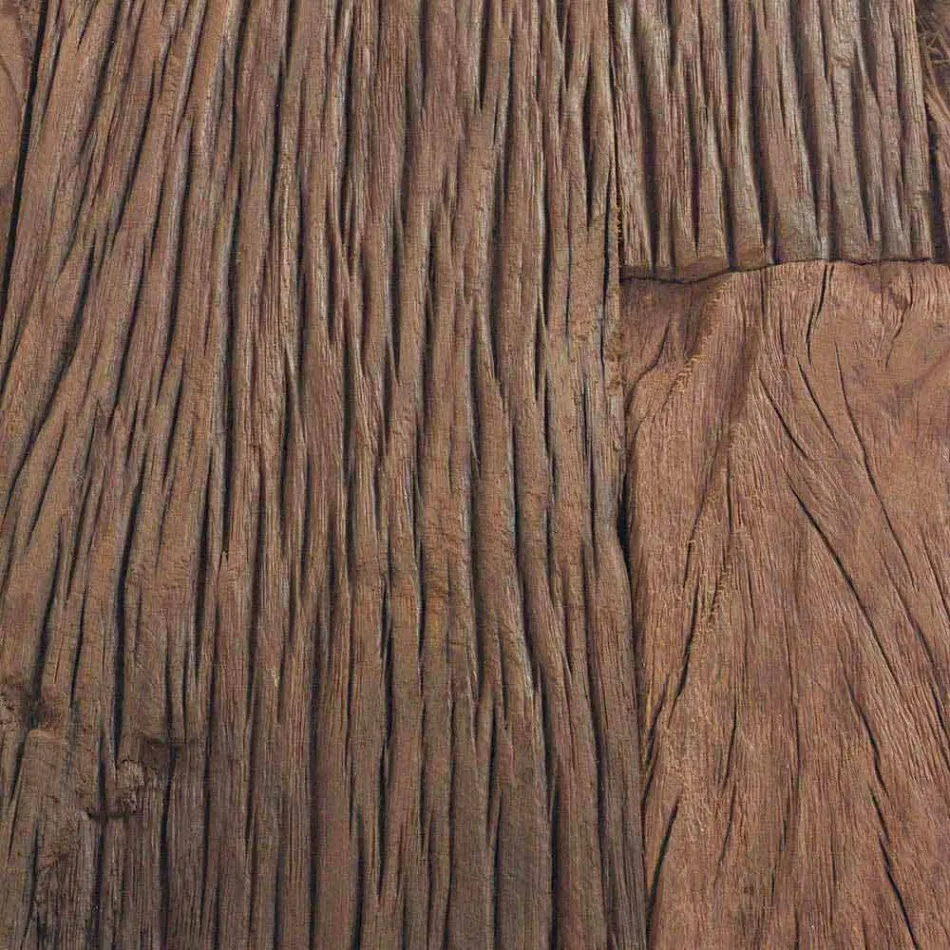 Mesa de comedor Homemotion con tapa de madera y vidrio templado - Blanco viadurini