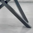 Mesa de comedor con tapa de madera chapada Made in Italy - Settimmio viadurini