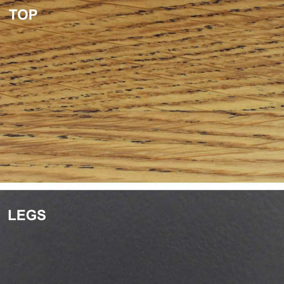 Mesa de comedor con tapa de madera chapada Made in Italy - Settimmio viadurini