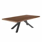 Mesa de comedor con tapa de madera chapada Made in Italy - Settimmio viadurini
