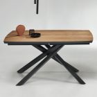 Mesa de comedor con tapa chapada en roble Made in Italy - Antonino viadurini